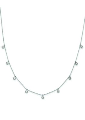 Belk & Co Lab Created 1.17 ct. t.w. Lab Grown Diamond VS+ F+ 9 Station 18 Inch Necklace in 14K Gold, White