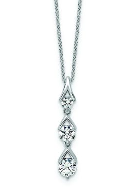 Belk & Co Lab Created 1 ct. t.w. Lab Grown Diamond VS+ F+ Pendant Necklace in 14K White Gold