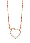 1/5 ct. t.w. Diamond Heart Necklace in 14K Rose Gold