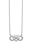 1/5 ct. t.w. Diamond Infinity Heart 18 Inch Necklace in 14K White Gold