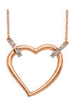 1/4 ct. t.w. Diamond Heart 18 Inch Necklace in 14K Rose Gold