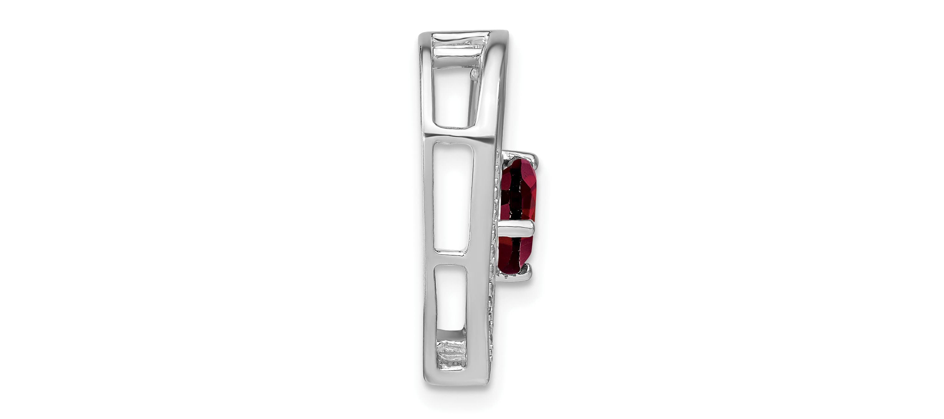1.37 ct. t.w. Garnet and 0.01 ct. t.w. Diamond Pendant in Rhodium-plated Sterling Silver