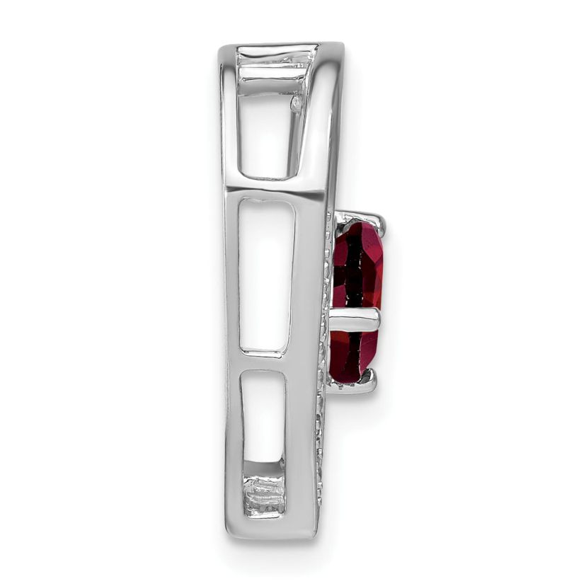 1.37 ct. t.w. Garnet and 0.01 ct. t.w. Diamond Pendant in Rhodium-plated Sterling Silver