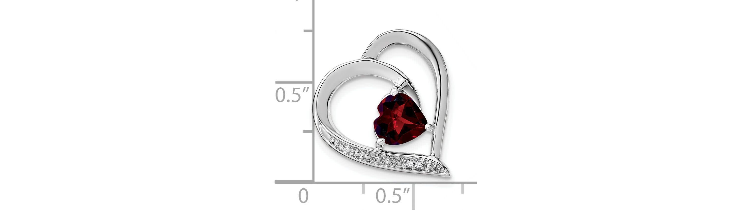1.37 ct. t.w. Garnet and 0.01 ct. t.w. Diamond Pendant in Rhodium-plated Sterling Silver