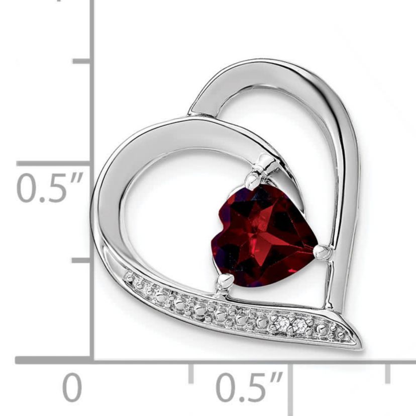 1.37 ct. t.w. Garnet and 0.01 ct. t.w. Diamond Pendant in Rhodium-plated Sterling Silver