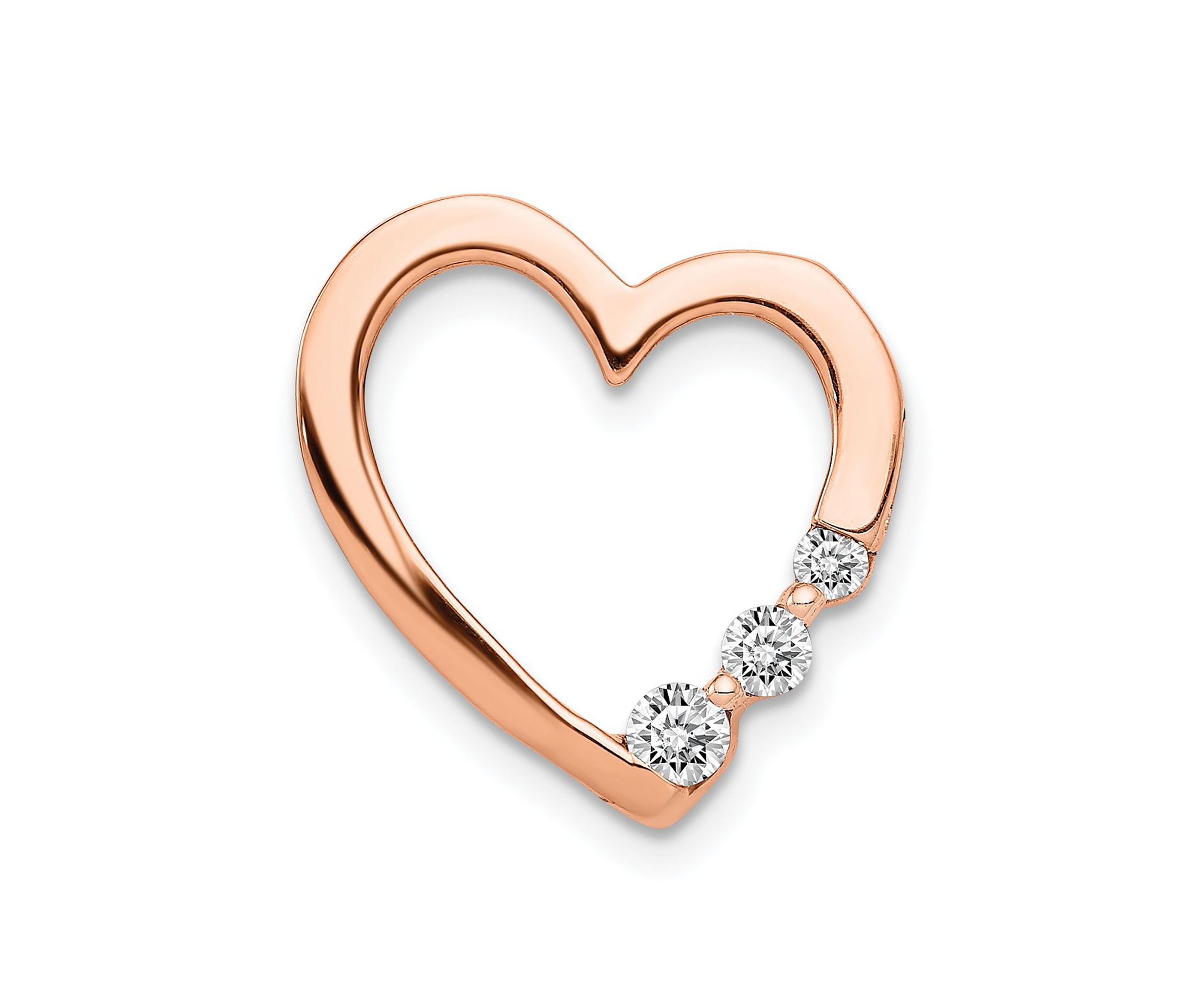 1/6 ct. t.w. Diamond Heart Chain Slide in 14K Rose Gold