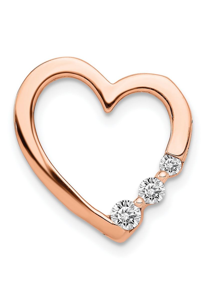 1/6 ct. t.w. Diamond Heart Chain Slide in 14K Rose Gold
