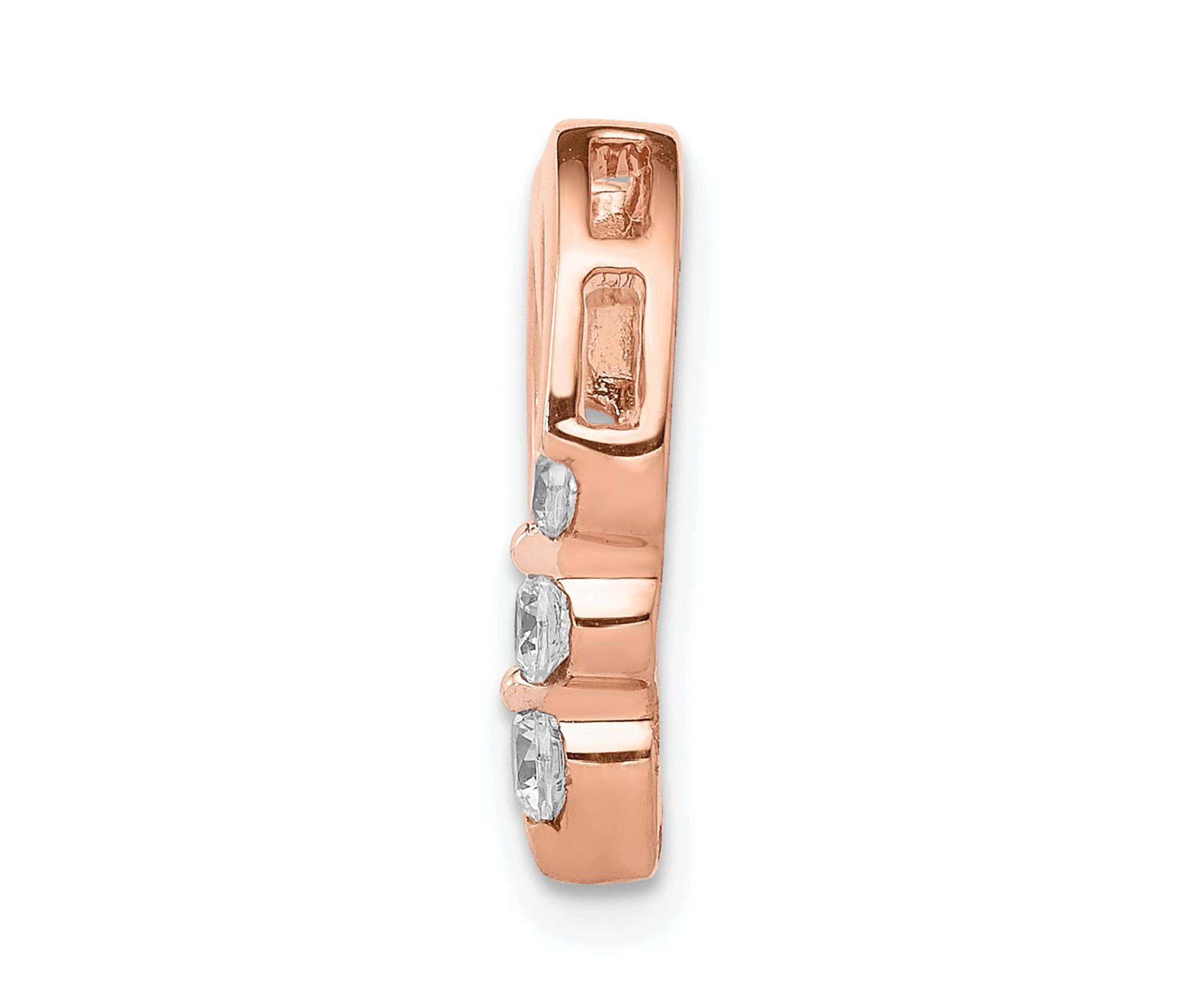 1/6 ct. t.w. Diamond Heart Chain Slide in 14K Rose Gold