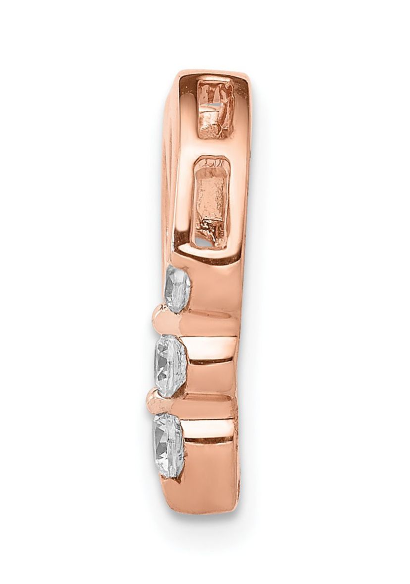 1/6 ct. t.w. Diamond Heart Chain Slide in 14K Rose Gold