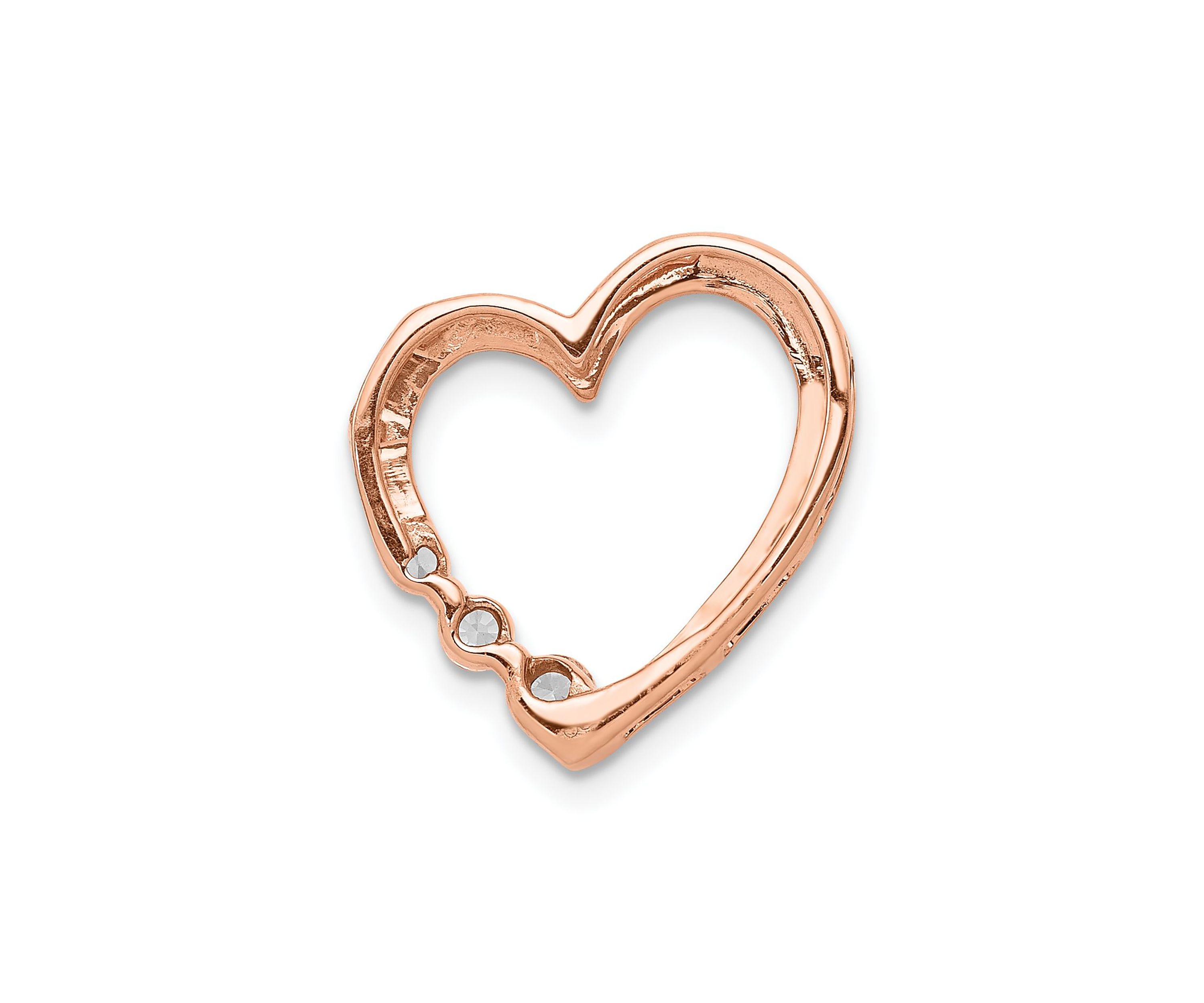 1/6 ct. t.w. Diamond Heart Chain Slide in 14K Rose Gold