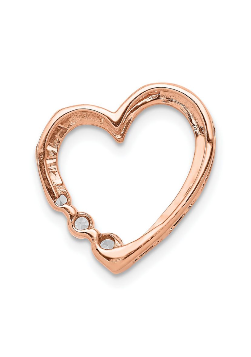 1/6 ct. t.w. Diamond Heart Chain Slide in 14K Rose Gold
