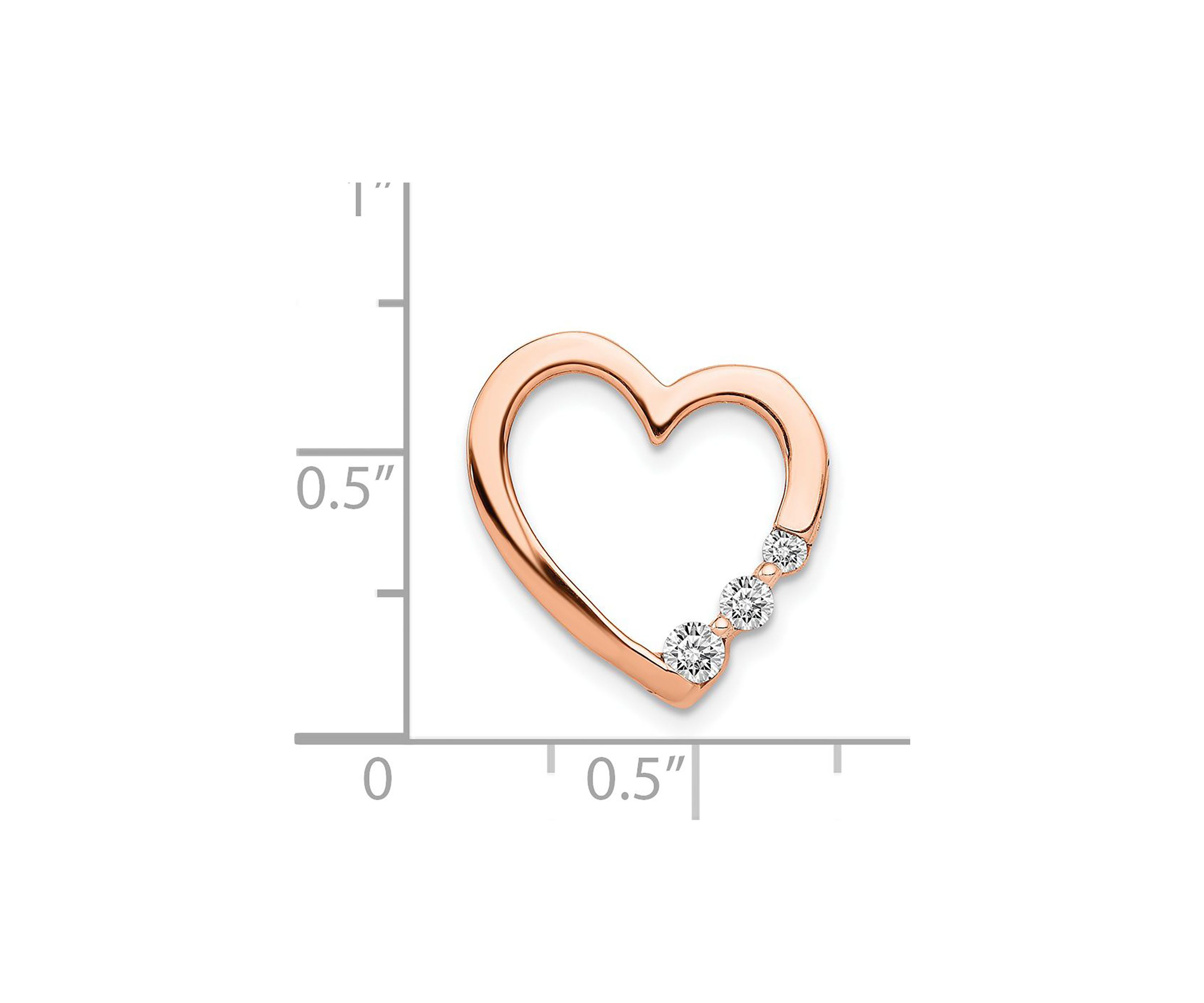 1/6 ct. t.w. Diamond Heart Chain Slide in 14K Rose Gold