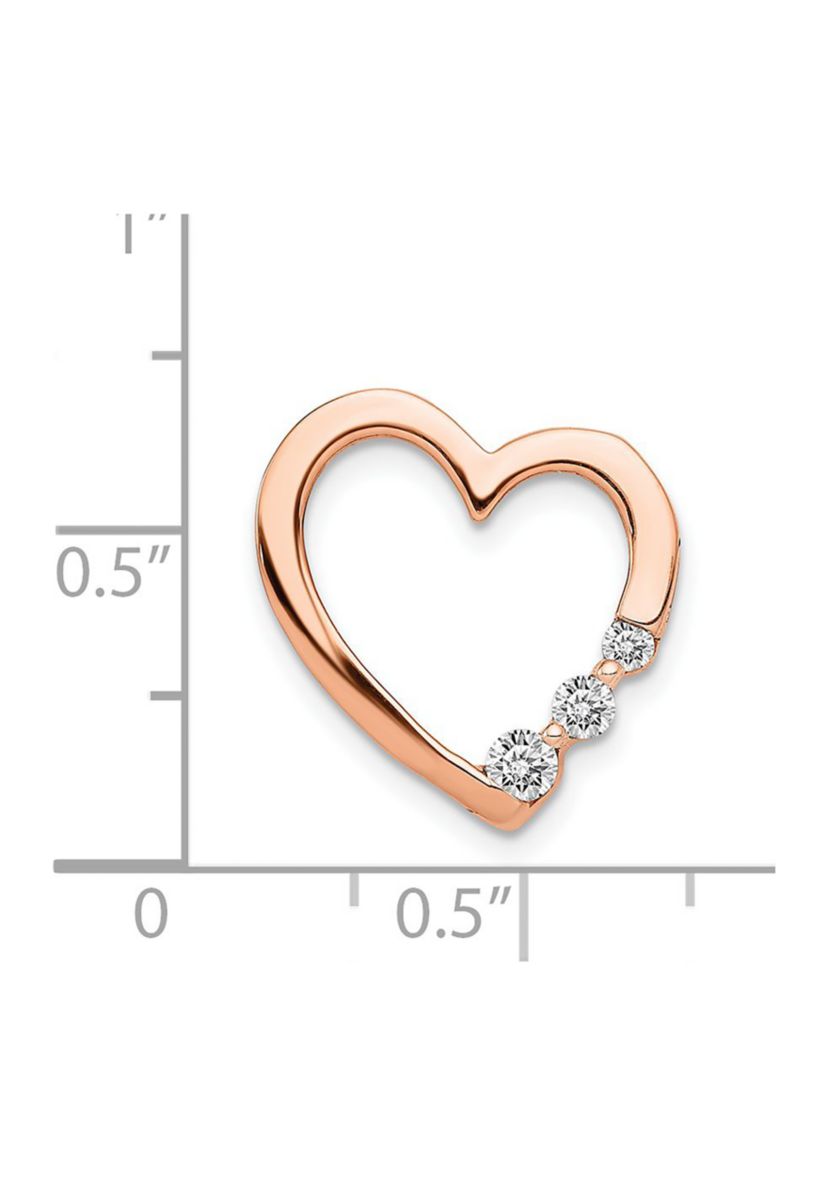 1/6 ct. t.w. Diamond Heart Chain Slide in 14K Rose Gold