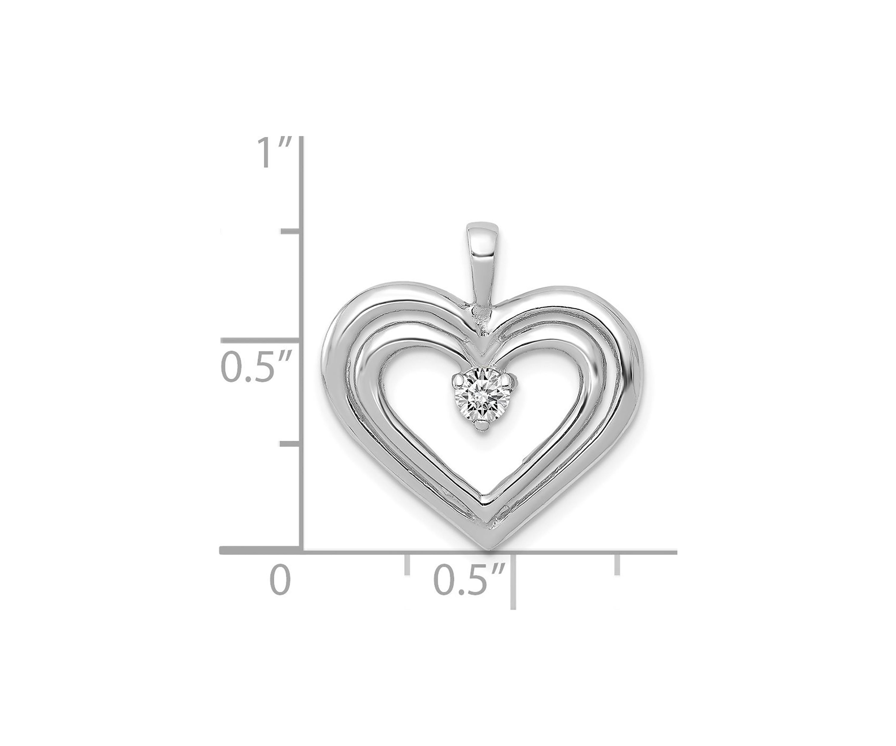 1/8 ct. t.w. AA Diamond Double Heart Pendant in 14K White Gold