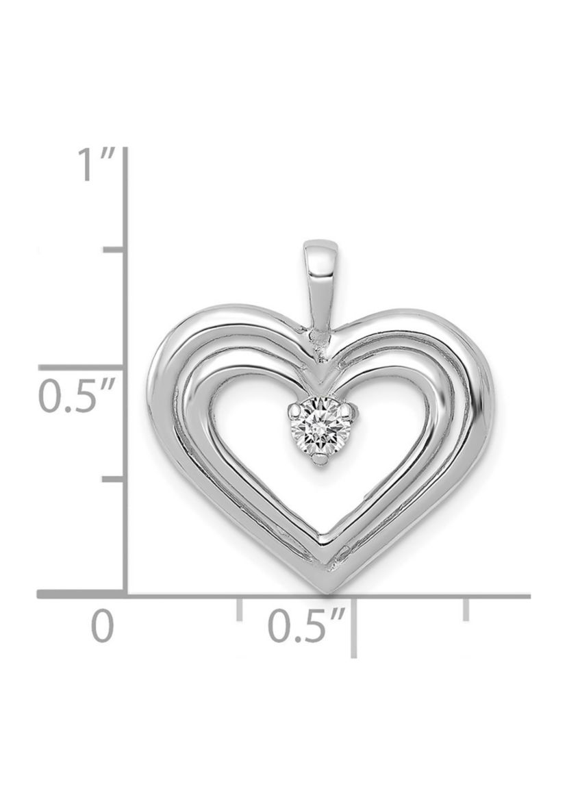 1/8 ct. t.w. AA Diamond Double Heart Pendant in 14K White Gold