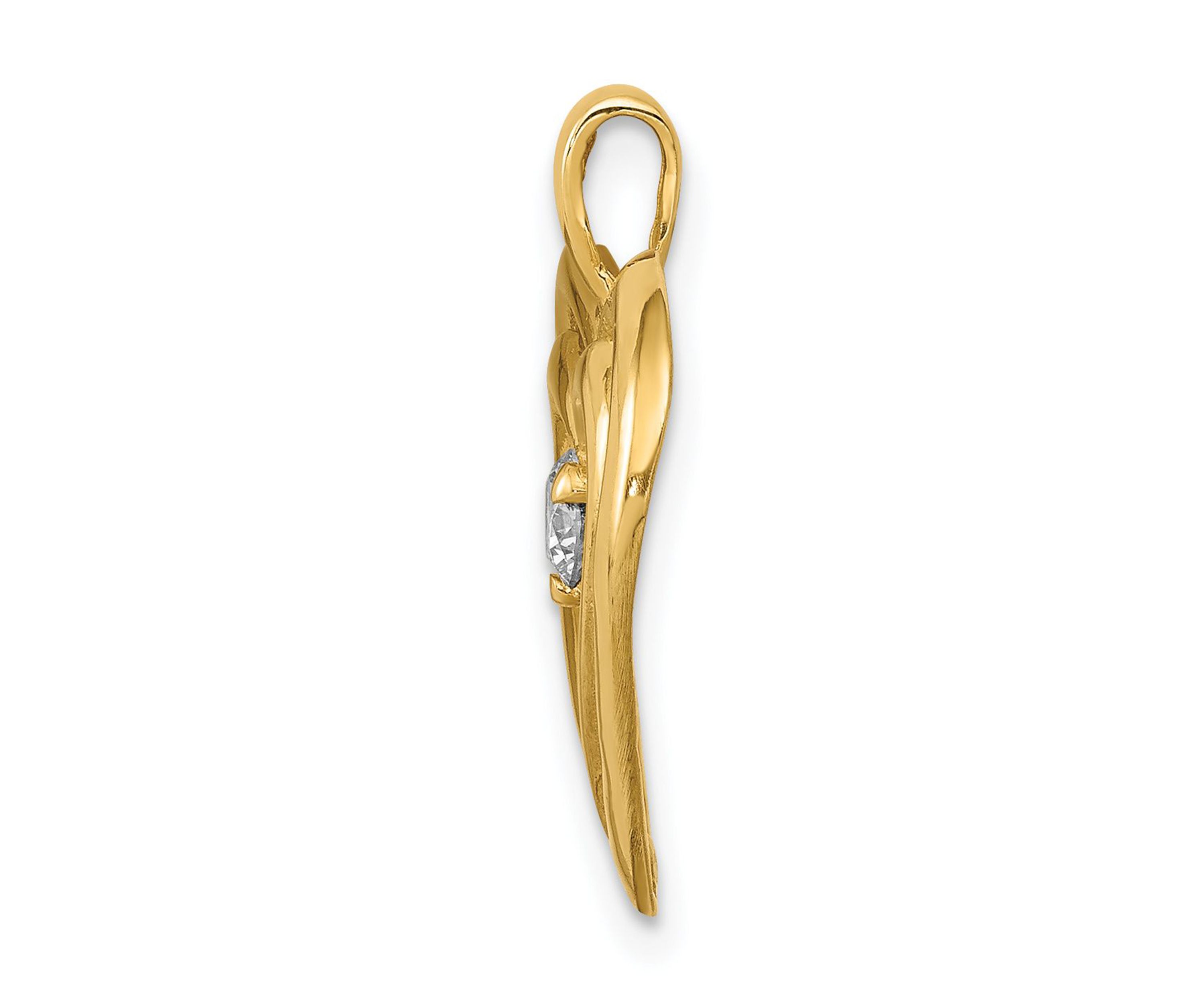 1/8 ct. t.w. AA Diamond Double Heart Pendant in 14K Yellow Gold