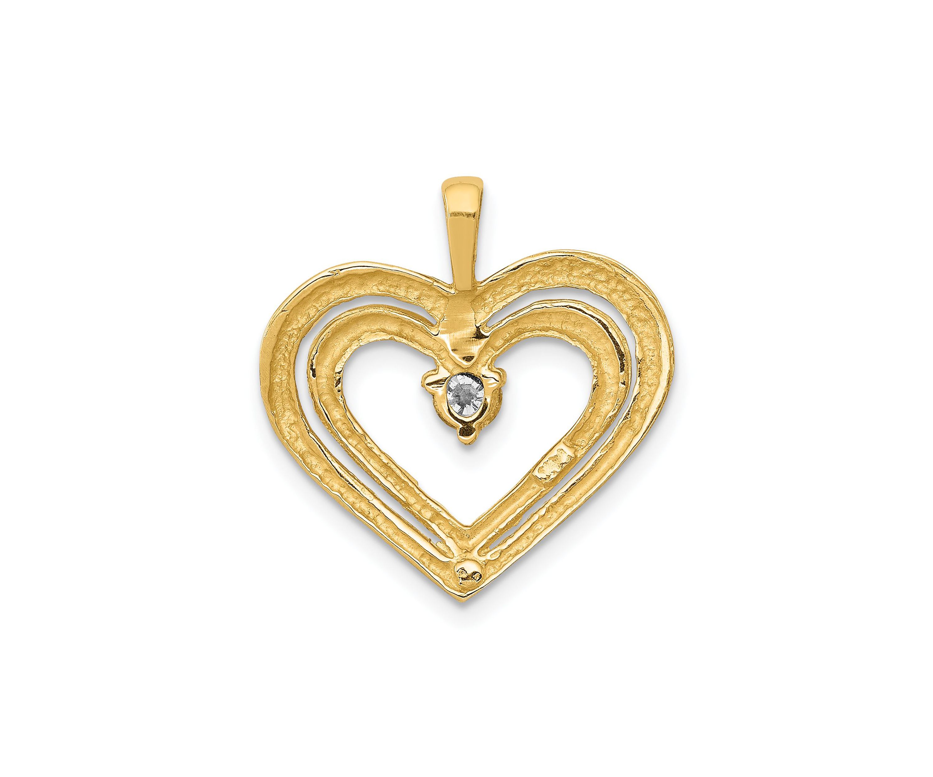1/8 ct. t.w. AA Diamond Double Heart Pendant in 14K Yellow Gold