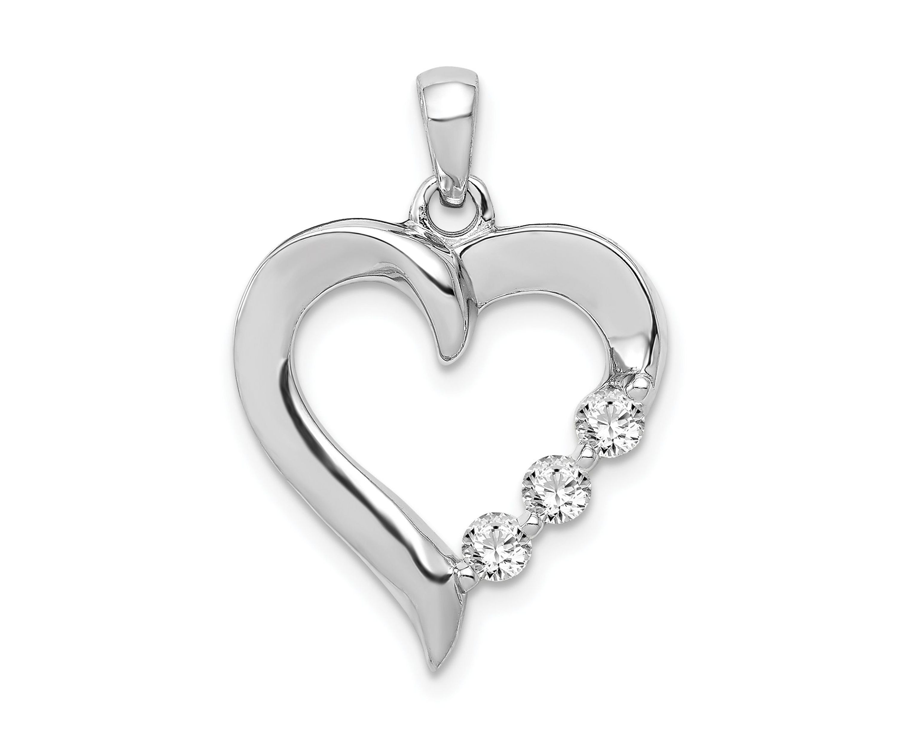 1/4 ct. t.w. Diamond Heart Pendant in 14K White Gold