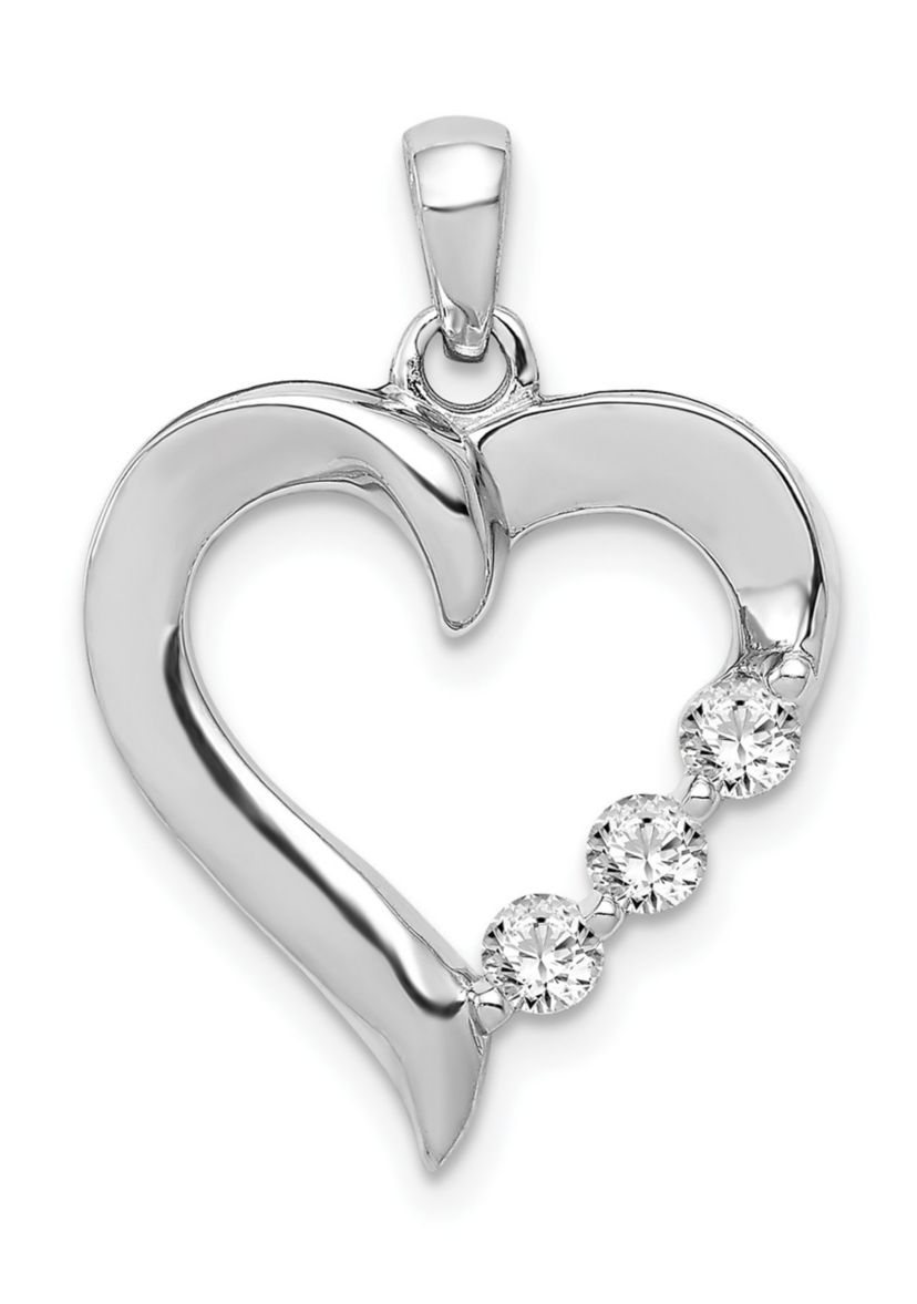 1/4 ct. t.w. Diamond Heart Pendant in 14K White Gold