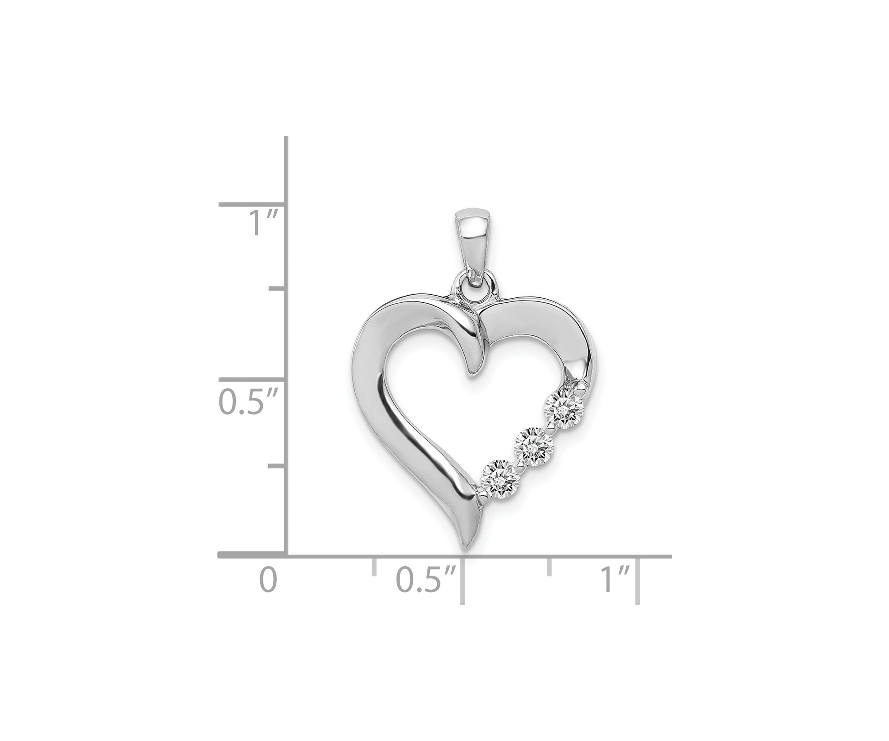 1/4 ct. t.w. Diamond Heart Pendant in 14K White Gold