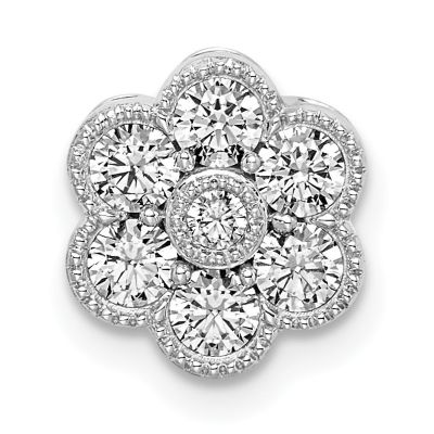 Belk & Co Lab Created 1/2 ct. t.w. Lab Grown Diamond Floral Chain Slide Pendant in 14K White Gold