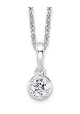 Belk & Co Lab Created 1/4 ct. t.w. Lab Grown Diamond VS+ F+ 18 Inch Solitaire Necklace in 14K White Gold