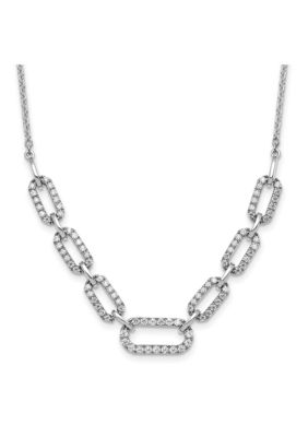 Belk & Co Lab Created 1 ct. t.w. Lab Grown Diamond VS/SI+ G+ Fashion Link Necklace in 14K Gold, White, 18 in