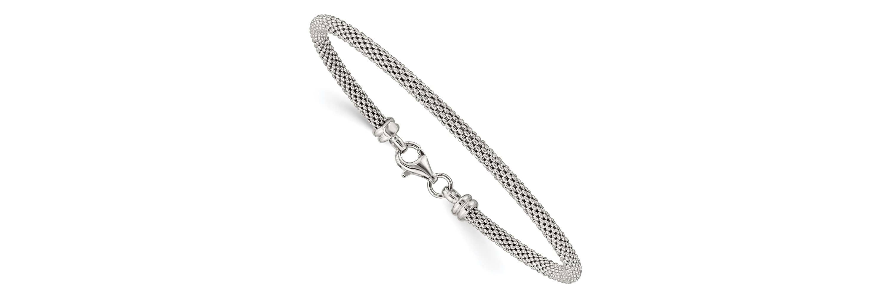 Sterling Silver Textured with Clasp Bangle