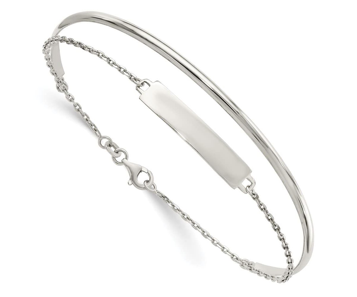 Sterling Silver Polished ID Bangle