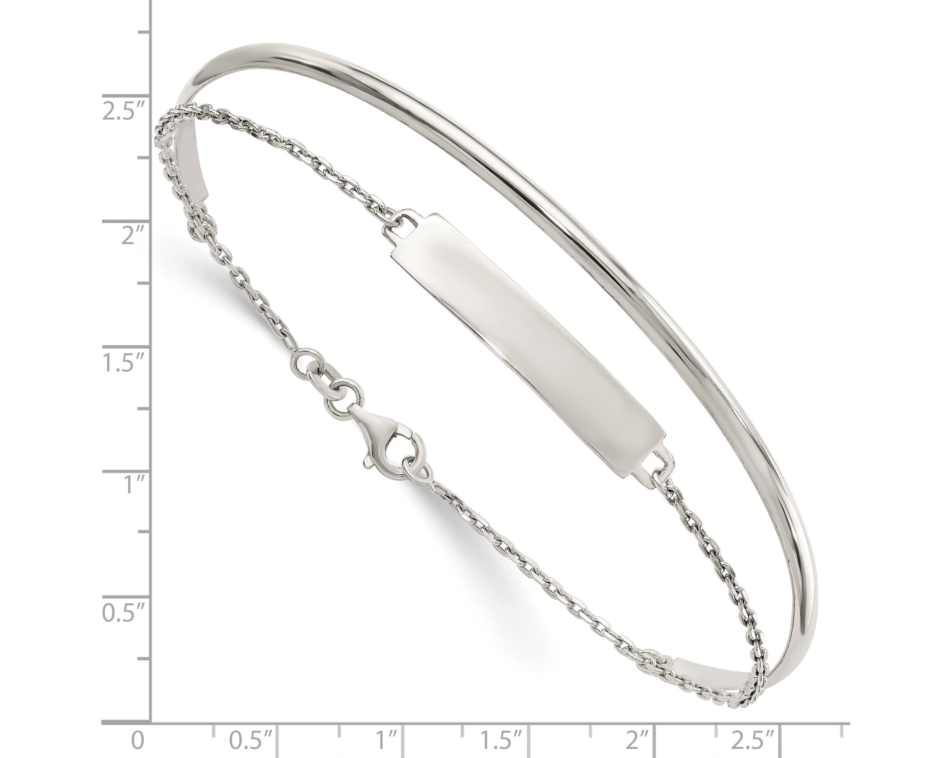 Sterling Silver Polished ID Bangle