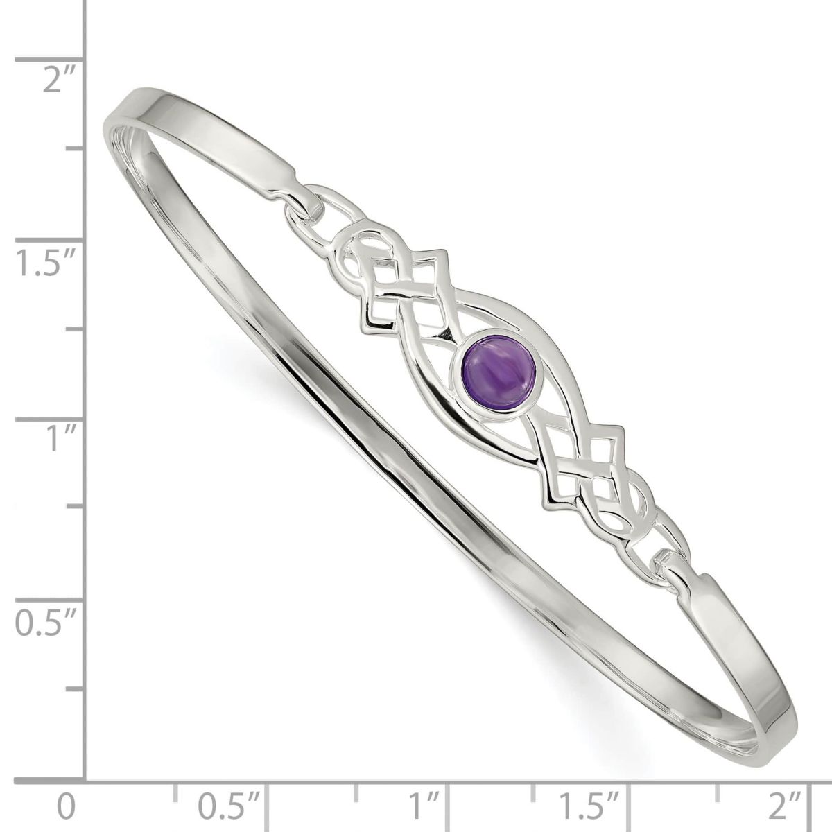 5/8 ct. t.w. Amethyst Celtic Knot Bangle Bracelet in Sterling Silver