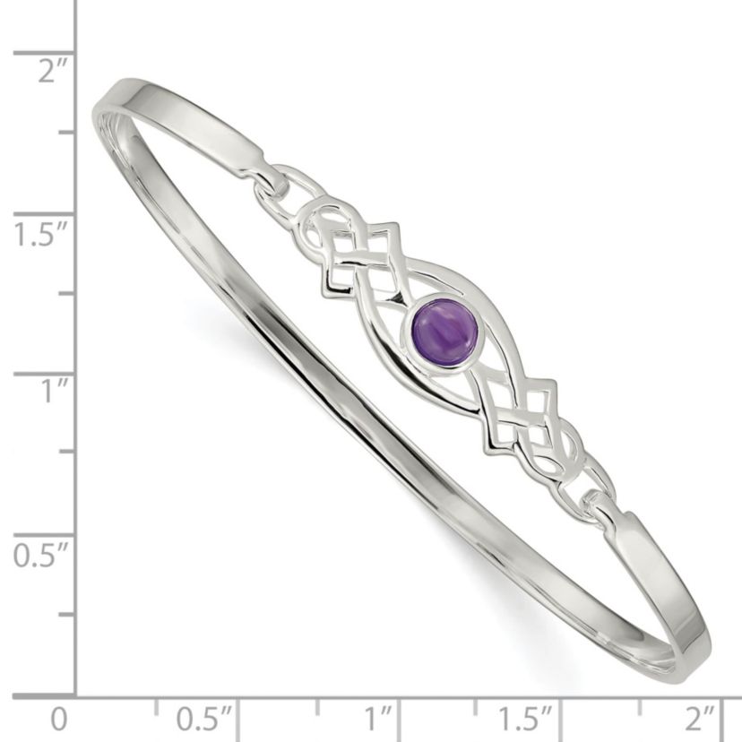 5/8 ct. t.w. Amethyst Celtic Knot Bangle Bracelet in Sterling Silver