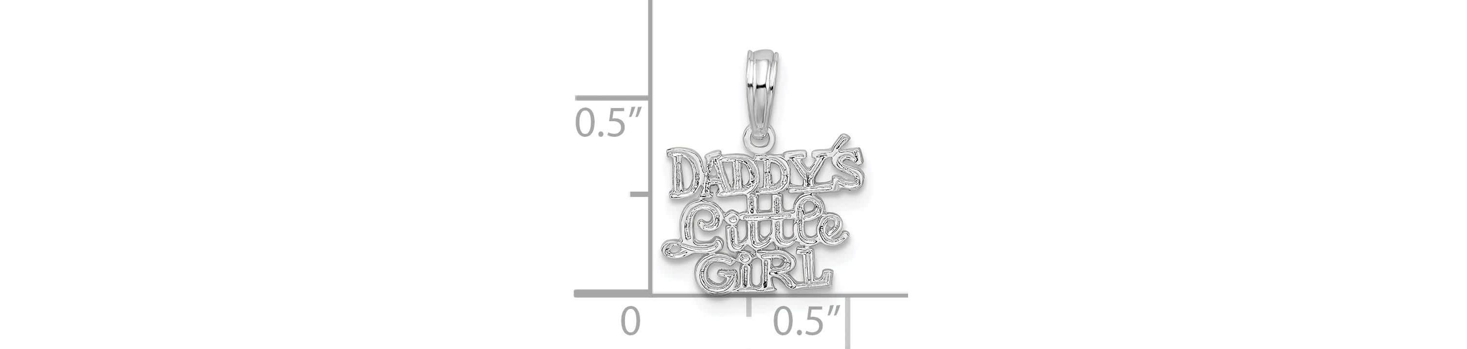 Sterling Silver Rhodium-plated Polished DADDYS LITTLE GIRL Pendant