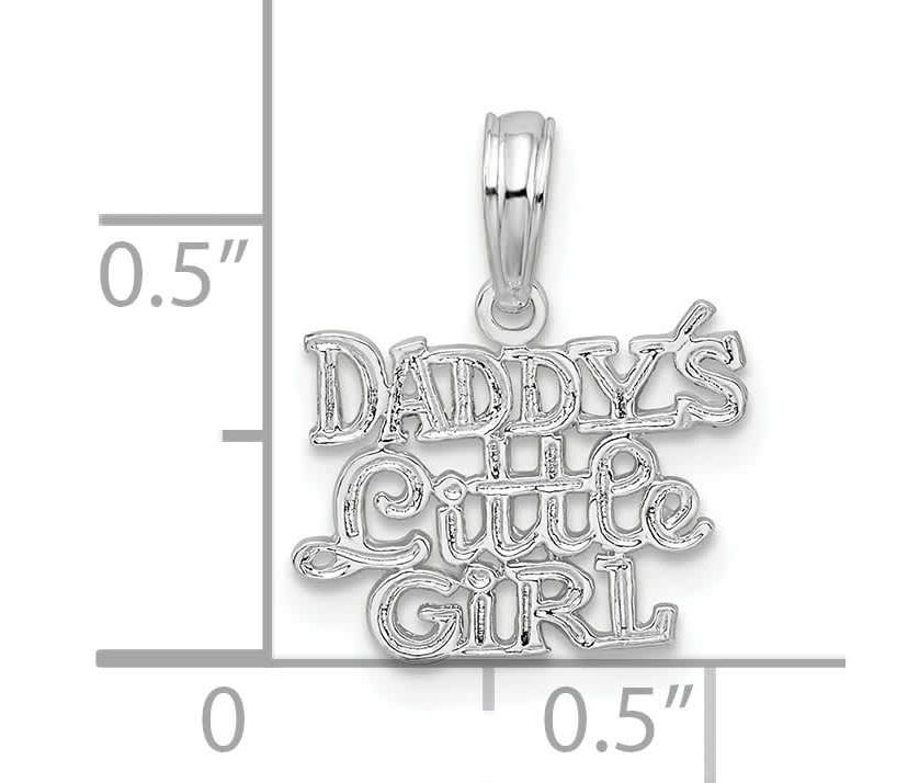 Sterling Silver Rhodium-plated Polished DADDYS LITTLE GIRL Pendant