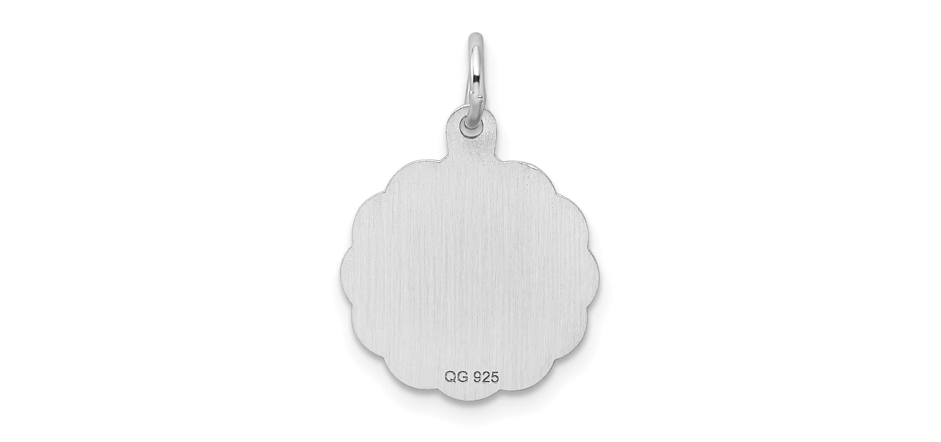 Sterling Silver Rhodium-plated Graduation Day Disc Charm