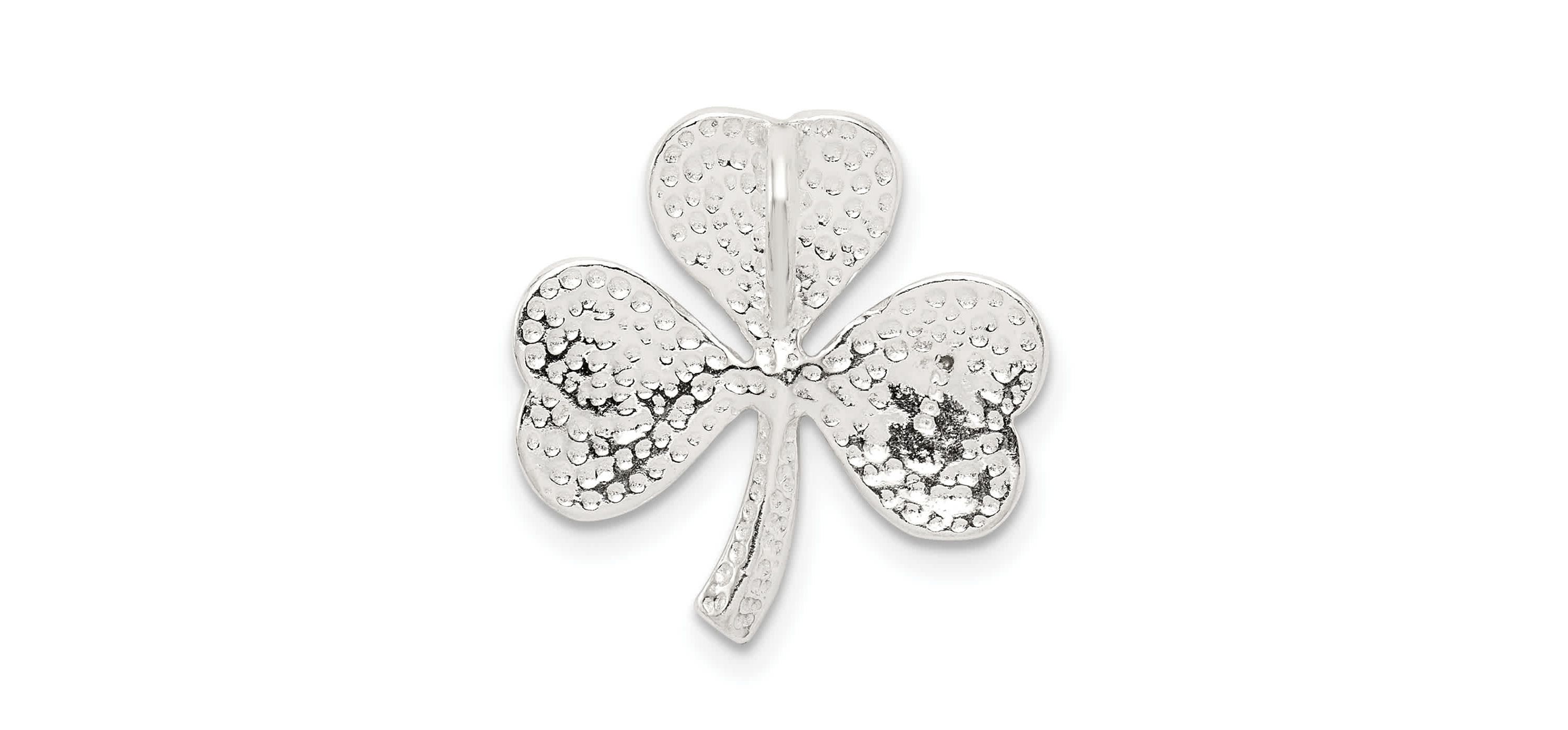 Sterling Silver Polished Diamond-cut Shamrock Chain Slide