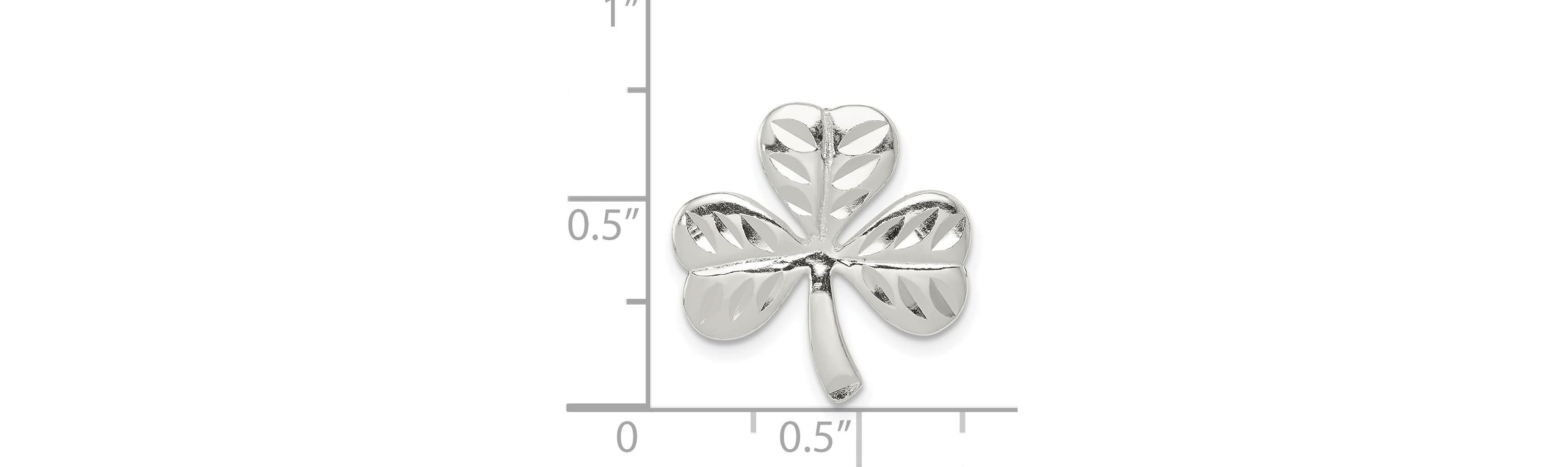 Sterling Silver Polished Diamond-cut Shamrock Chain Slide