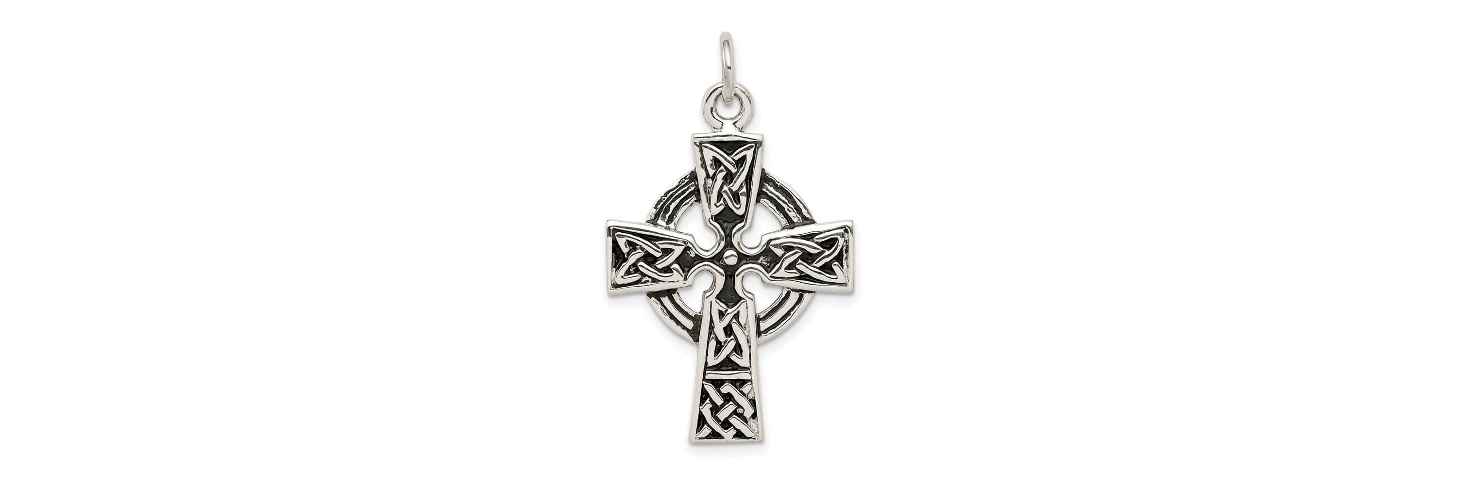 Sterling Silver Antiqued Celtic Cross Charm