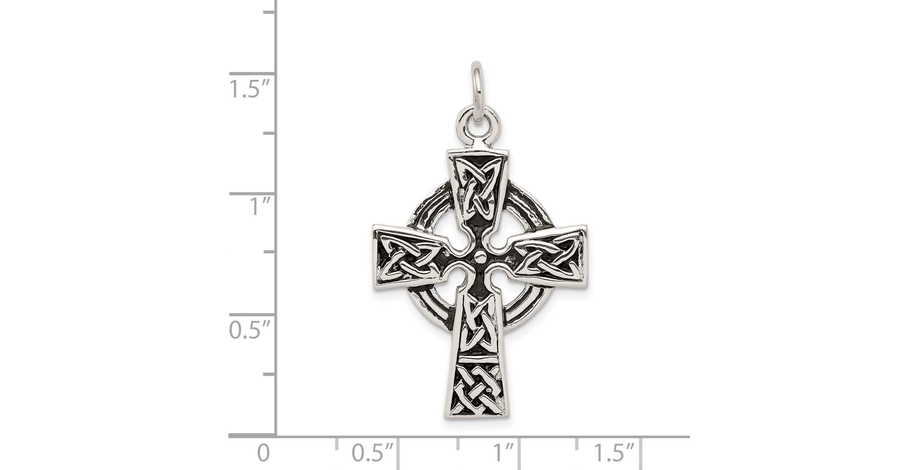 Sterling Silver Antiqued Celtic Cross Charm