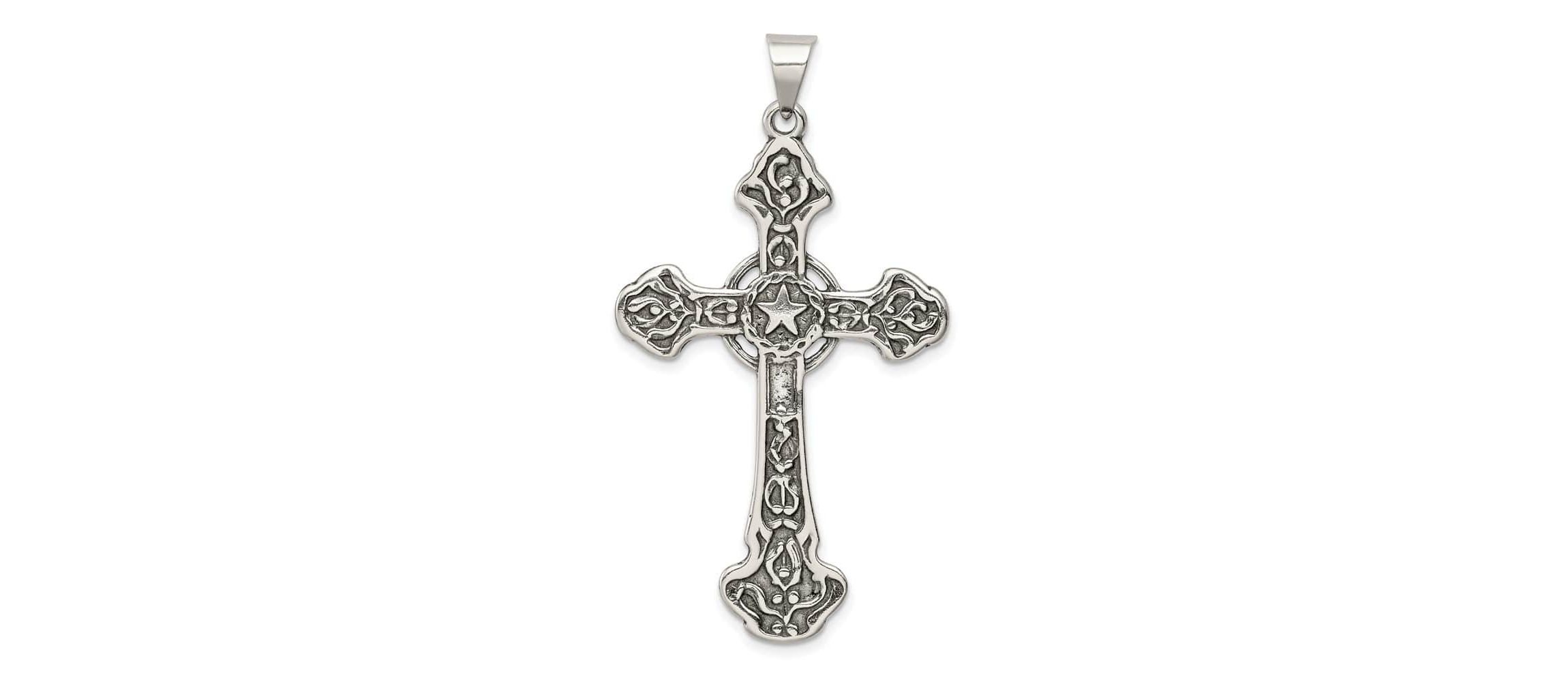 Sterling Silver Antiqued Cross Pendant