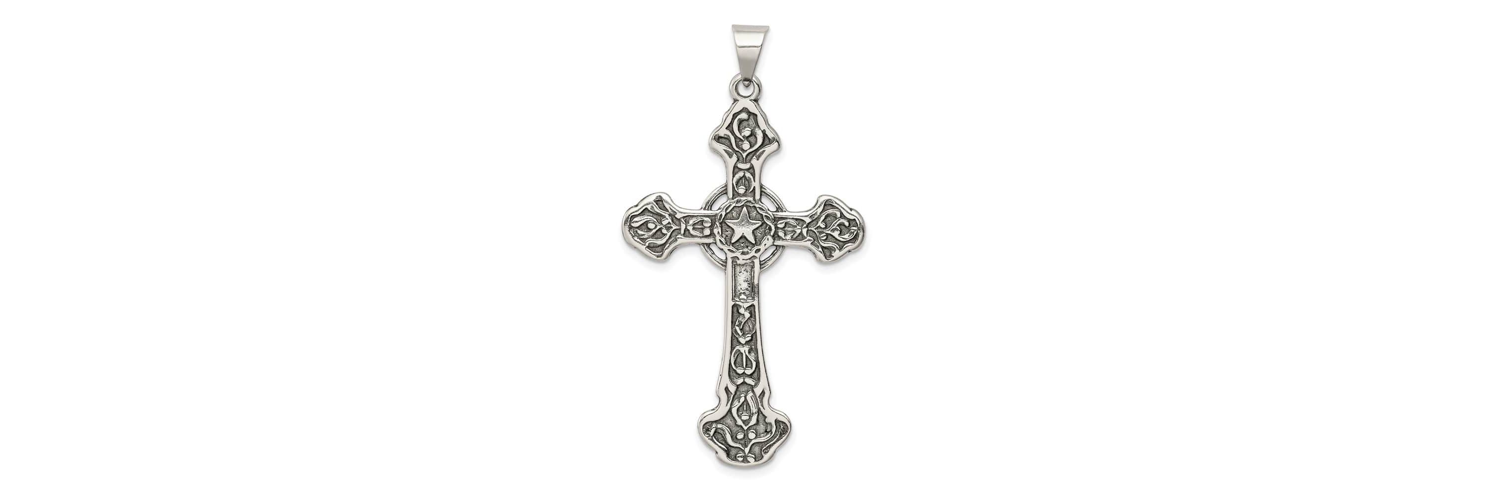Sterling Silver Antiqued Cross Pendant