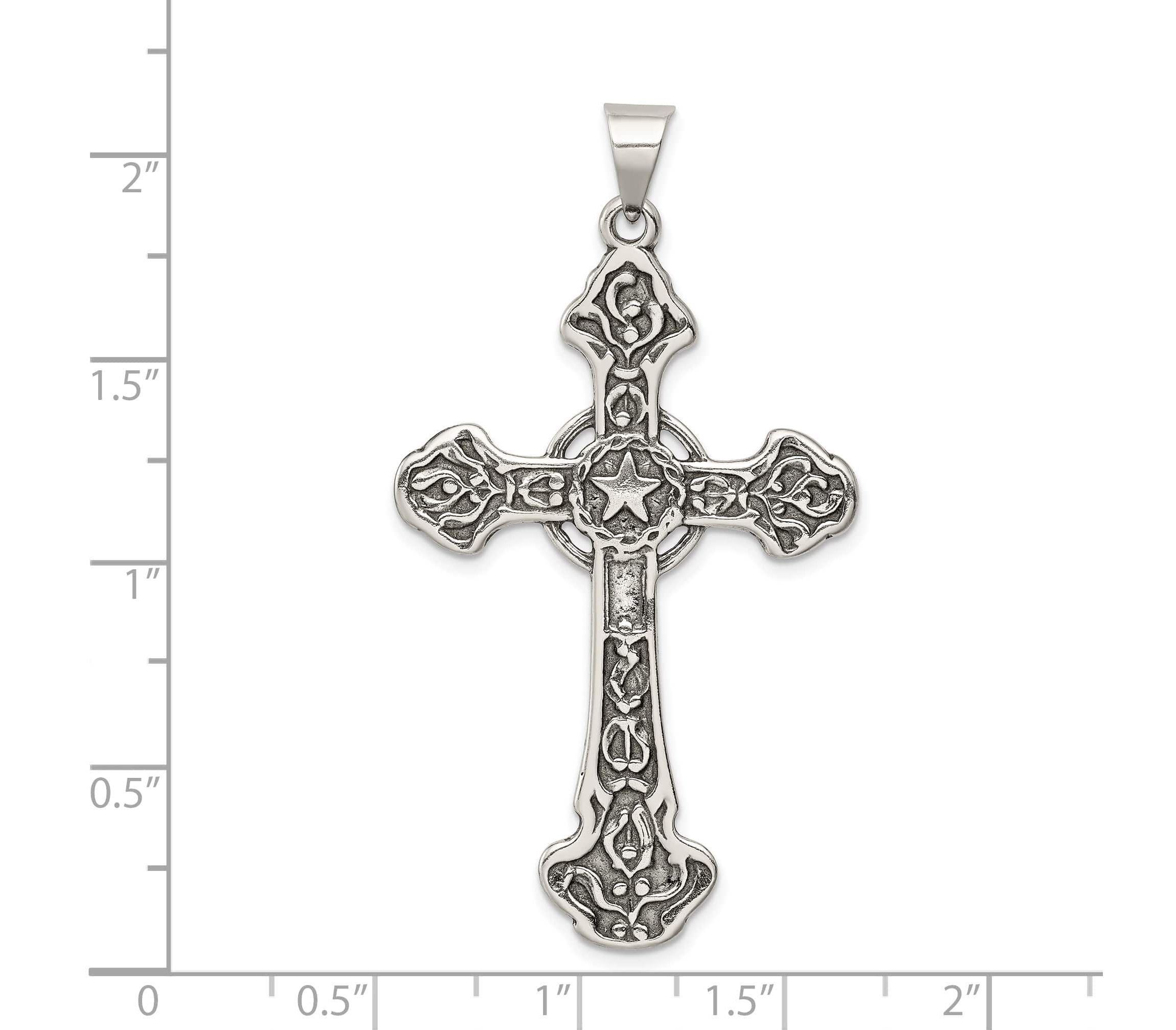 Sterling Silver Antiqued Cross Pendant