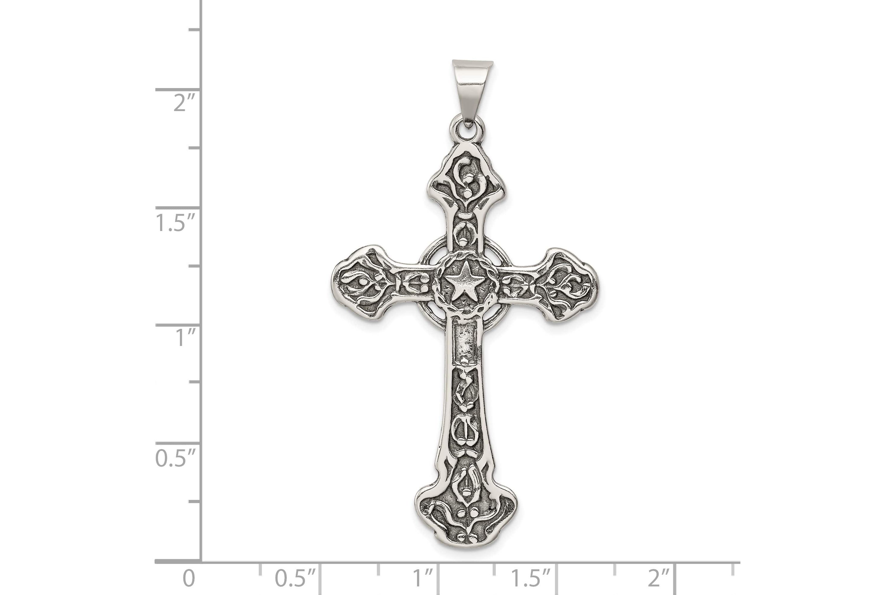 Sterling Silver Antiqued Cross Pendant