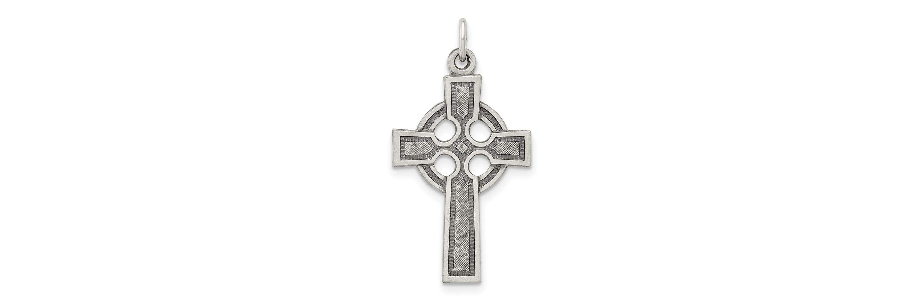 Sterling Silver Antiqued Celtic Cross Charm