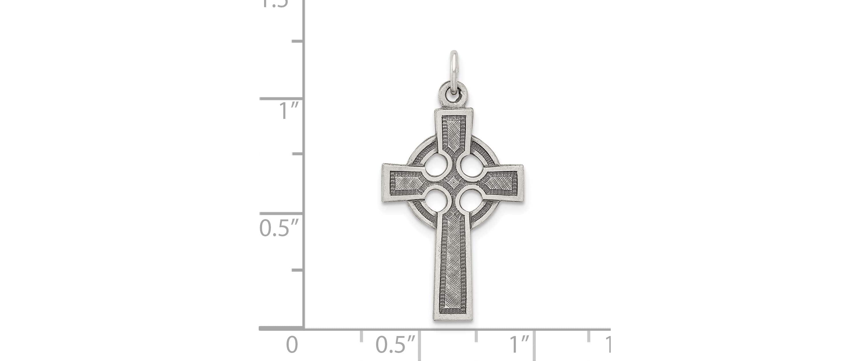 Sterling Silver Antiqued Celtic Cross Charm