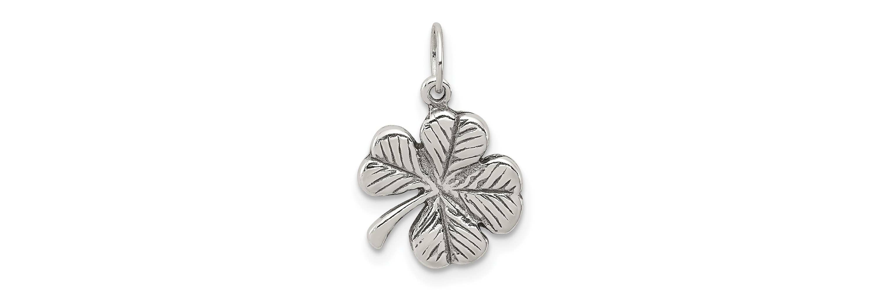 Sterling Silver Antiqued 4-Leaf Clover Charm