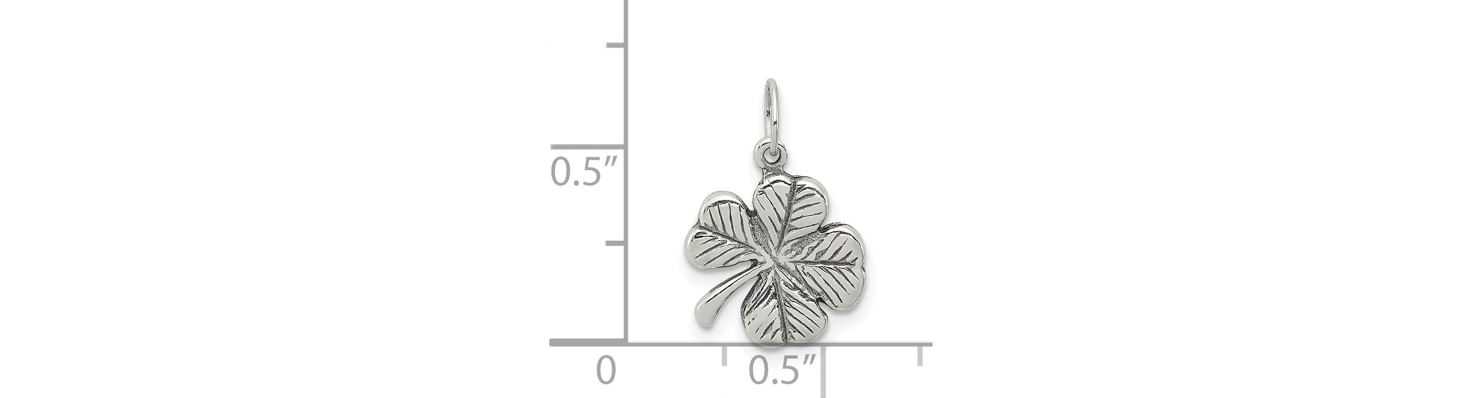 Sterling Silver Antiqued 4-Leaf Clover Charm