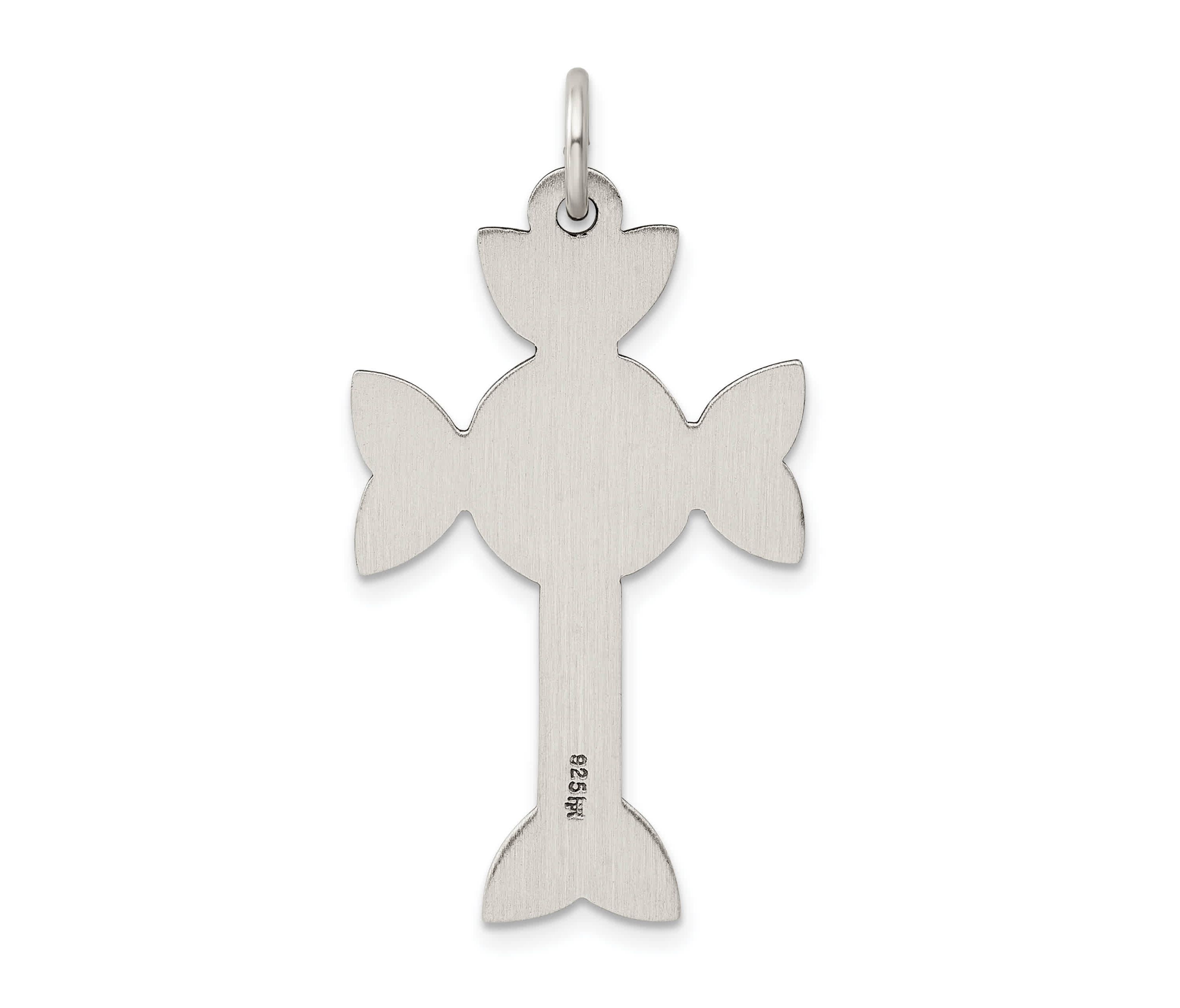 Sterling Silver Antiqued, Textured and Brushed Celtic Cross Pendant