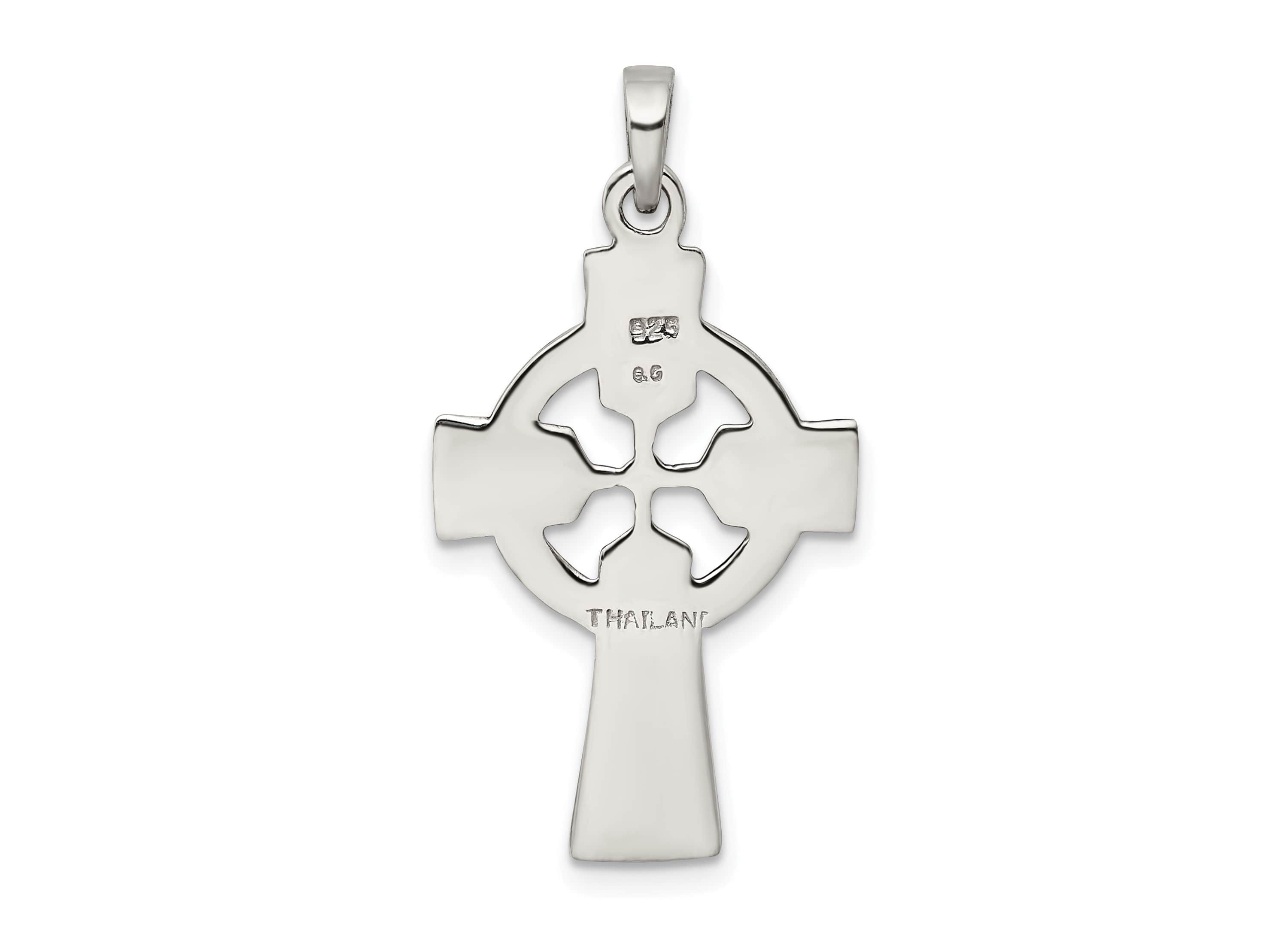 Sterling Silver Polished and Antiqued Celtic Cross Pendant