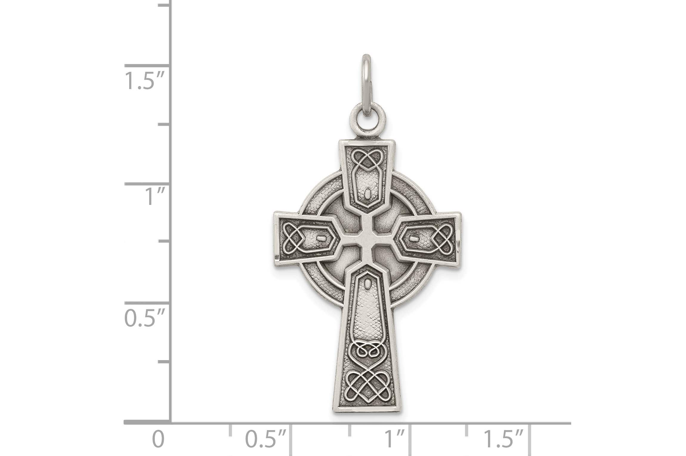 Sterling Silver Antiqued Irish Cross Pendant